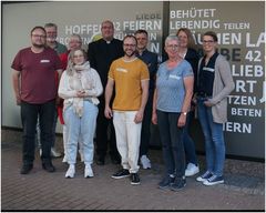 Unser Bild zeigt v.l.n.r:  Olaf Funke (Wadersloh), Bernd Kruse (Beckum), Antje Meczynski (Neubeckum), Julia Riedl (Beckum), Ulrich Liehr (Lippetal), Andreas Riedl (Neubeckum), Daniel Drescher (Bistum Münster),  Anne Gravendyk (Wadersloh), Monika Kuper (Wadersloh), Theresa Bouschery (Wadersloh)